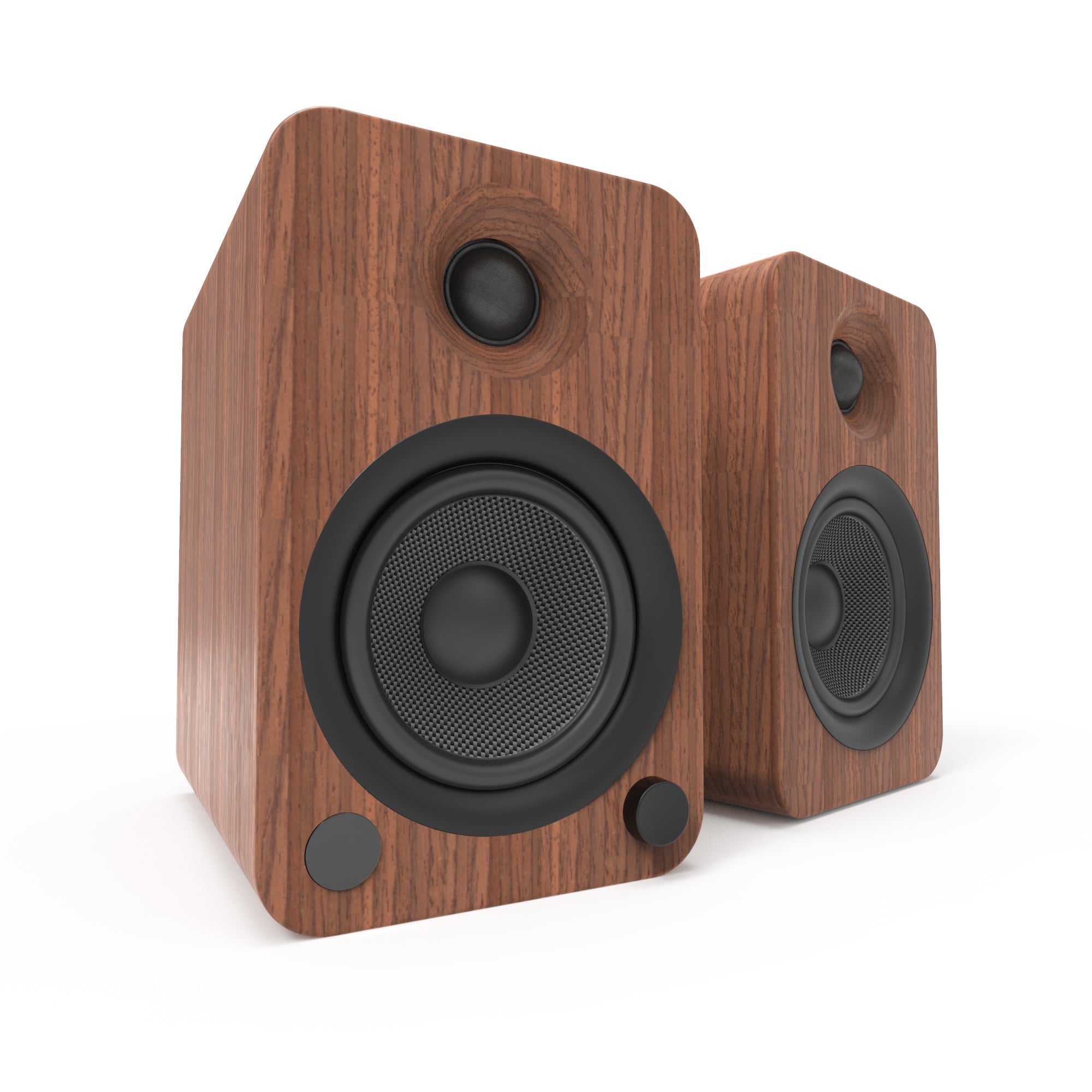 KANTO YU4 140W Powered Bookshelf Speakers (Walnut)