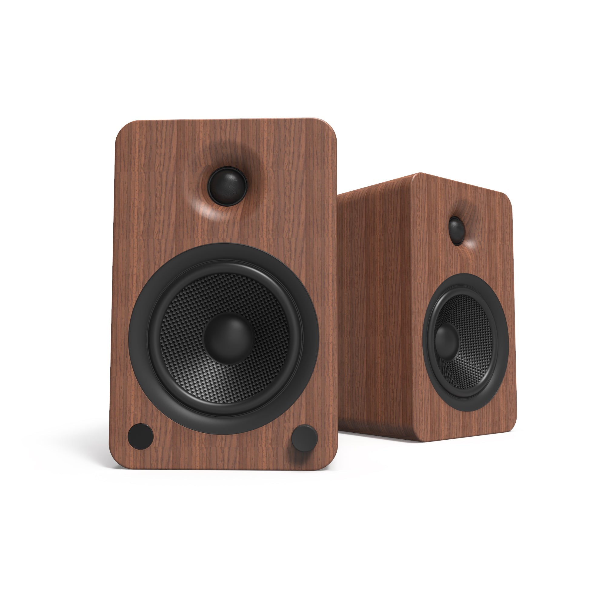 KANTO YU6 200W Powered Bookshelf Speakers (Walnut)