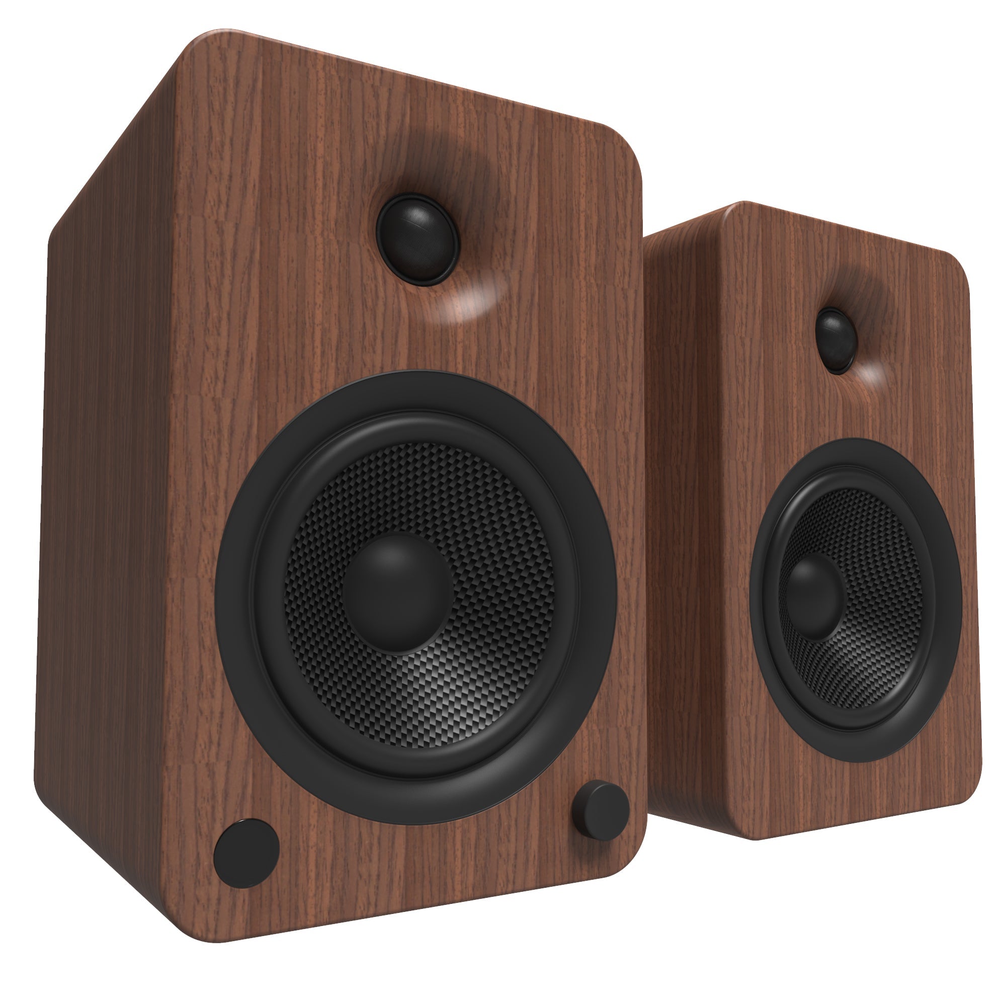 KANTO YU6 200W Powered Bookshelf Speakers (Walnut)