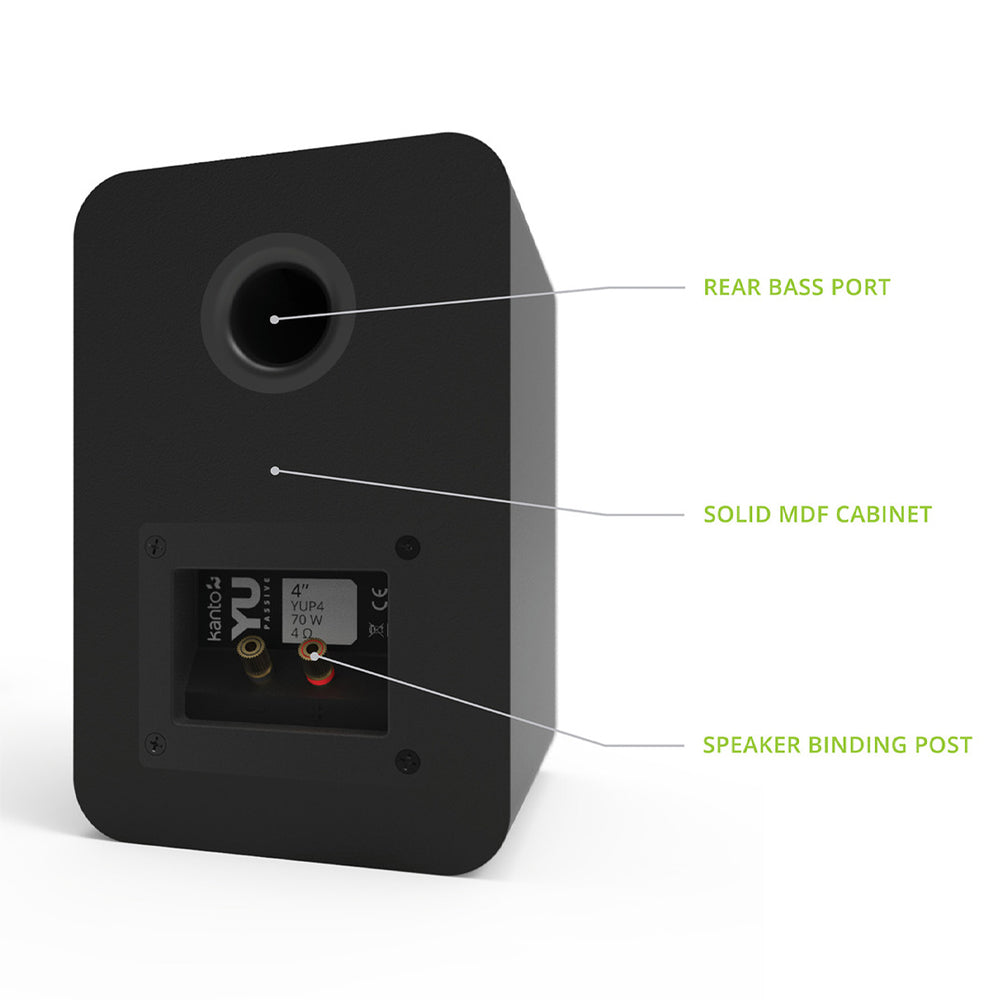 KANTO YU Passive 4" Speakers (Black)