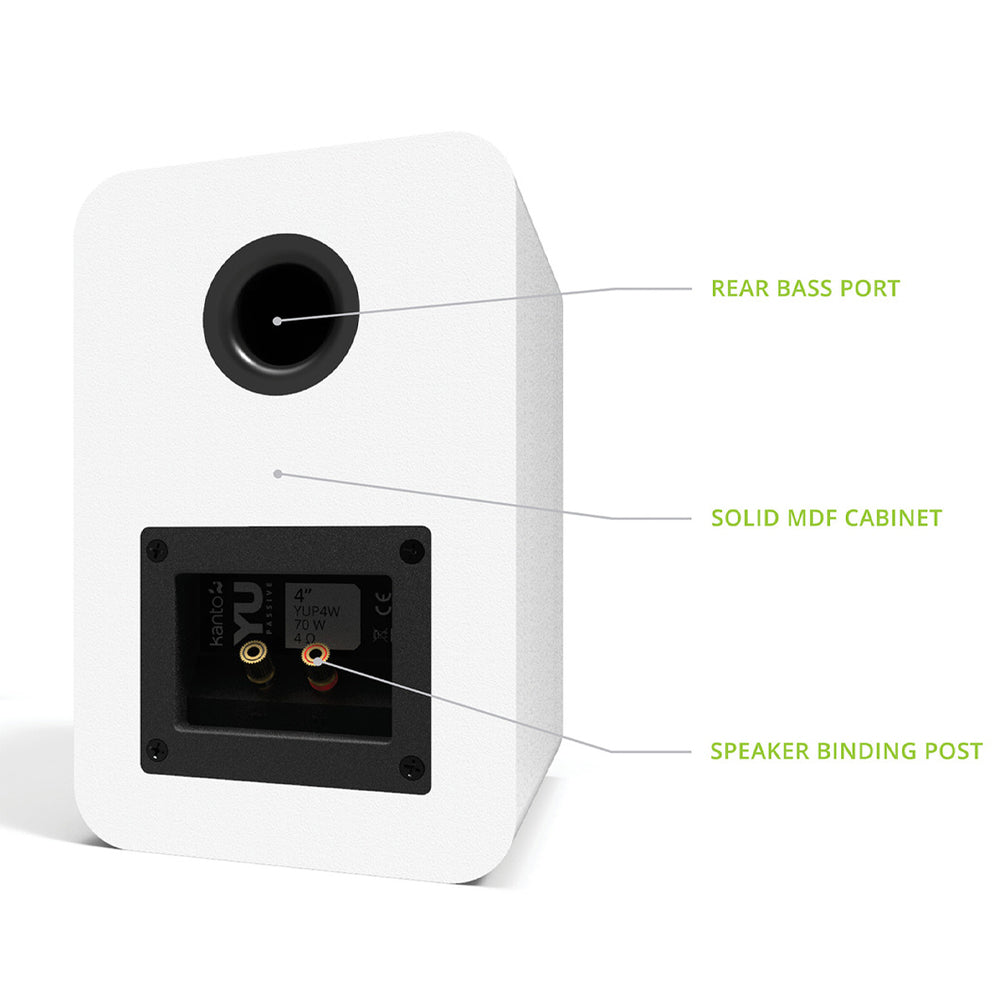 KANTO YU Passive 4" Speakers (White)