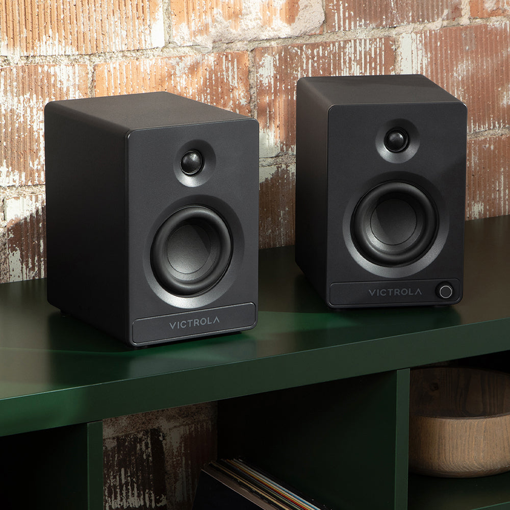 VICTROLA Tempo Bookshelf Speakers (Black)