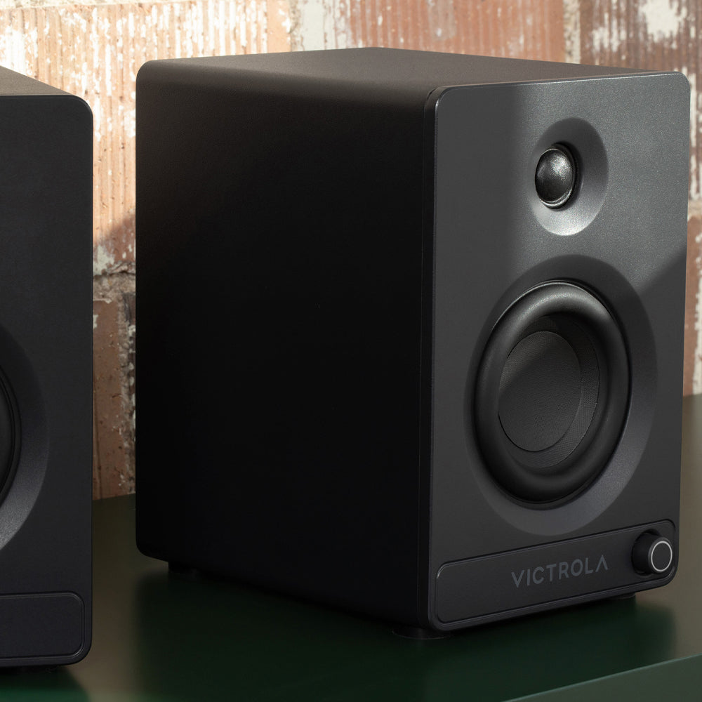 VICTROLA Tempo Bookshelf Speakers (Black)