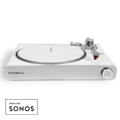 VICTROLA Stream Pearl Wi-Fi & Bluetooth Turntable (White/Silver) Victrola