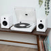 Victrola Automatic Turntable + Victrola Tempo Bookshelf Speakers Bundle - White Peak Audio & Visual