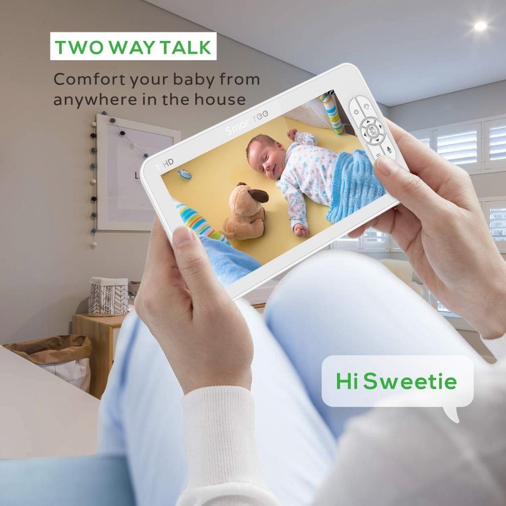 SMARTREE 7" Wireless Baby Monitor With Temperature Monitor And 2-Way Audio