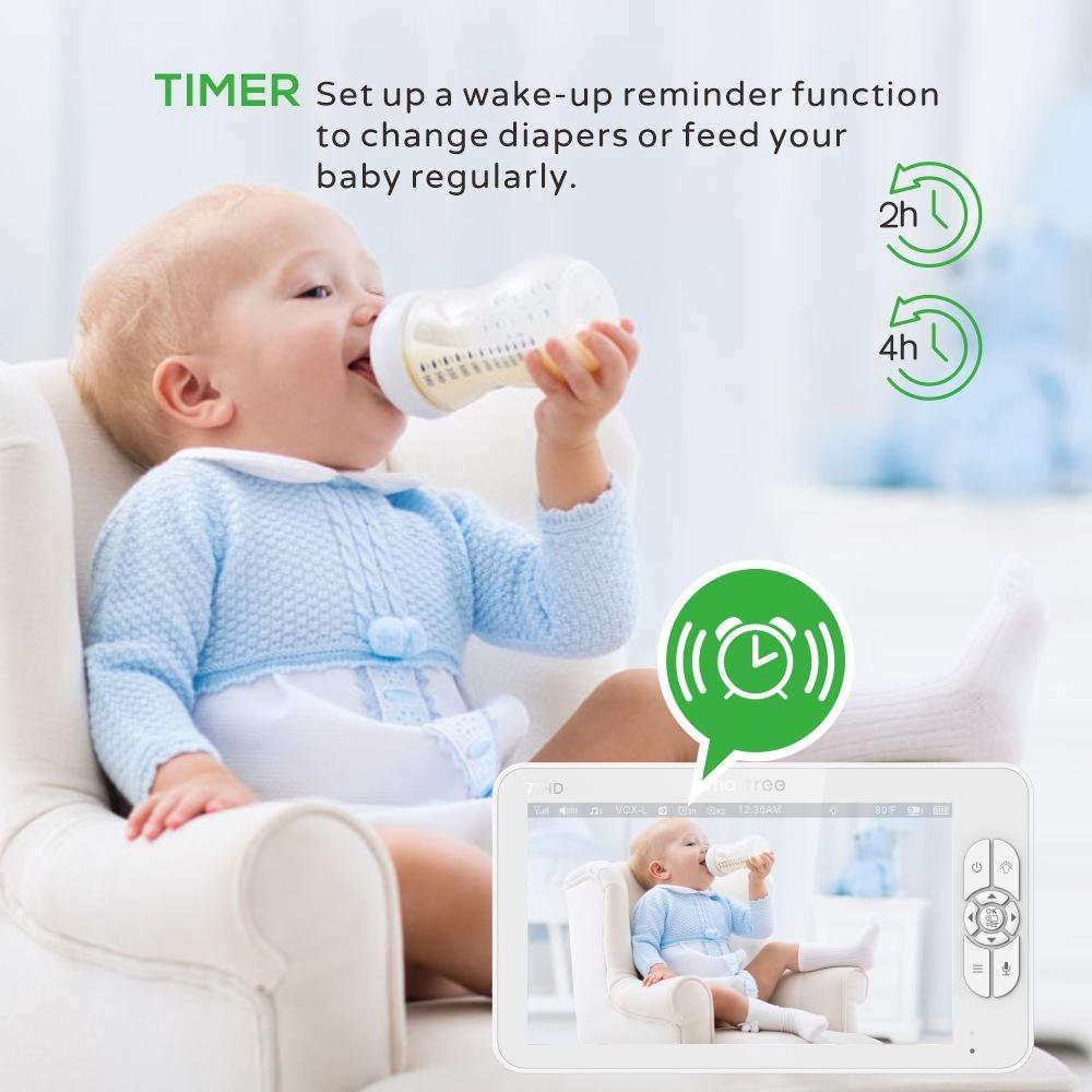 SMARTREE 7" Wireless Baby Monitor With Temperature Monitor And 2-Way Audio