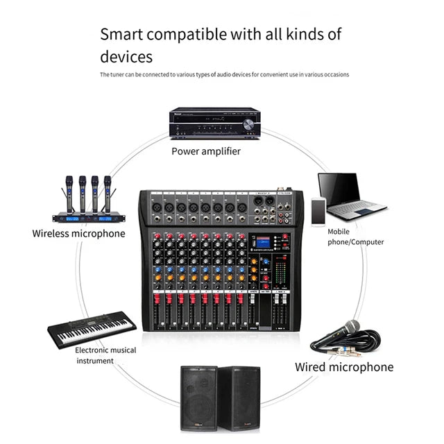 HRIDZ CT-80S Professional Audio Mixer