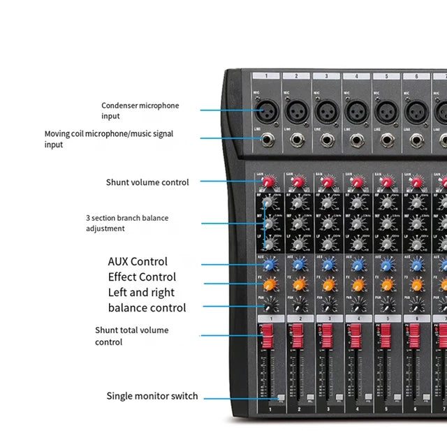 HRIDZ CT-80S Professional Audio Mixer