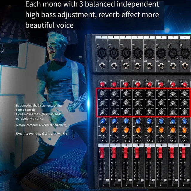HRIDZ CT-80S Professional Audio Mixer