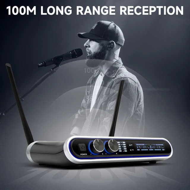 HRIDZ UR-109 Pro Wireless UHF Microphone Kit