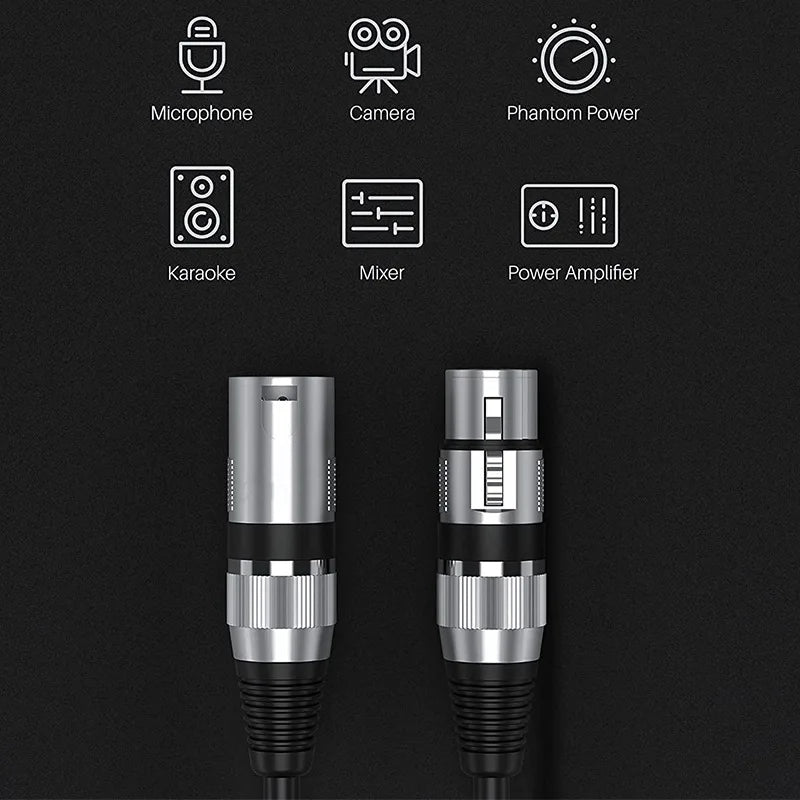 HRIDZ 2m XLR Cable Male To Female Audio Output and Input Apply To KTV Microphone