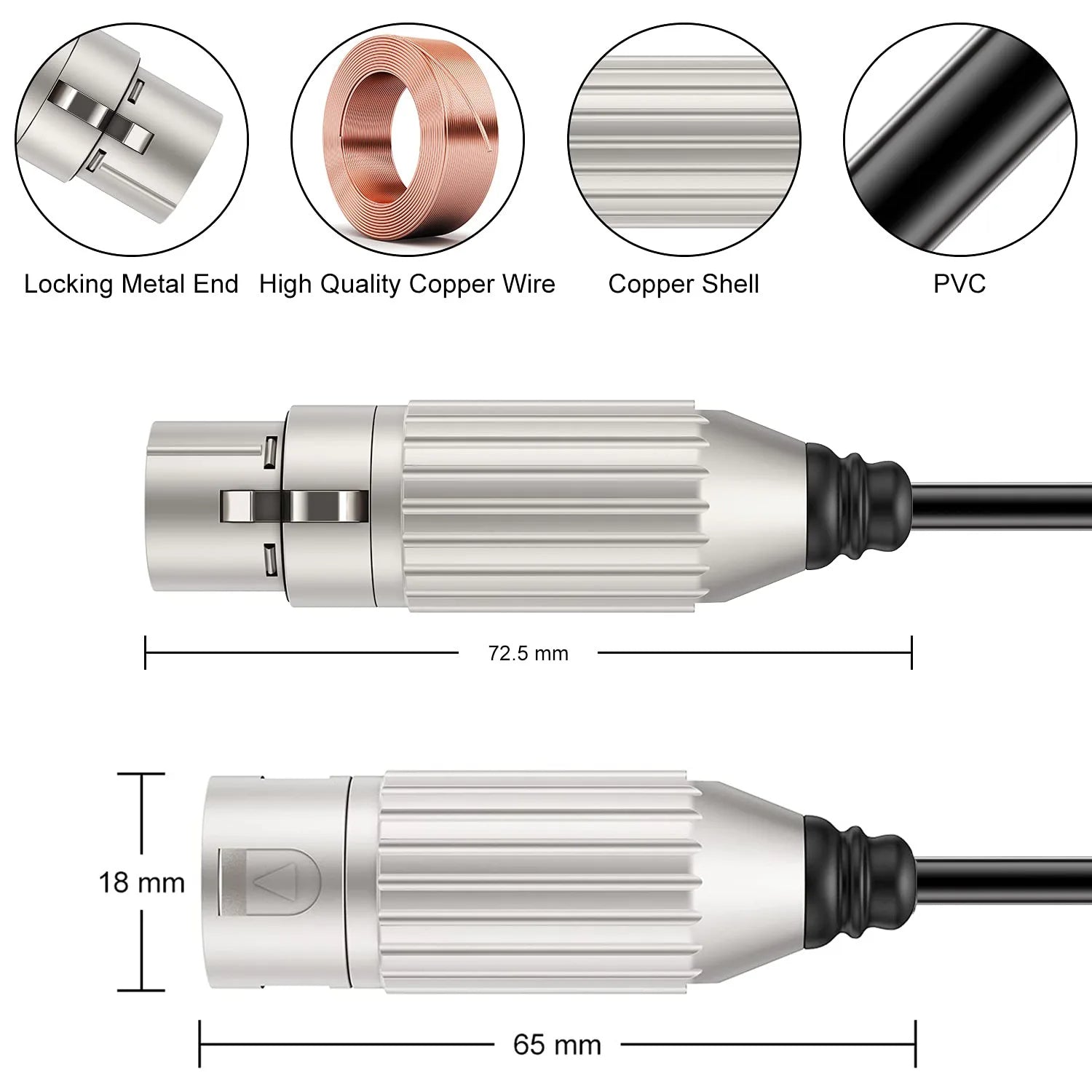HRIDZ 5m XLR Cable Male To Female Audio Output and Input Apply To KTV Microphone