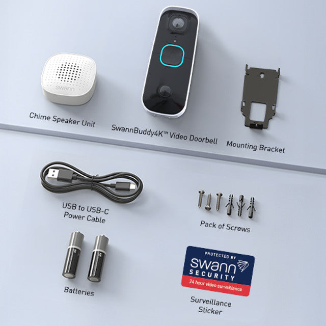 SWANN SwannBuddy4K Video Doorbell with SwannShield AI Voice Assistant