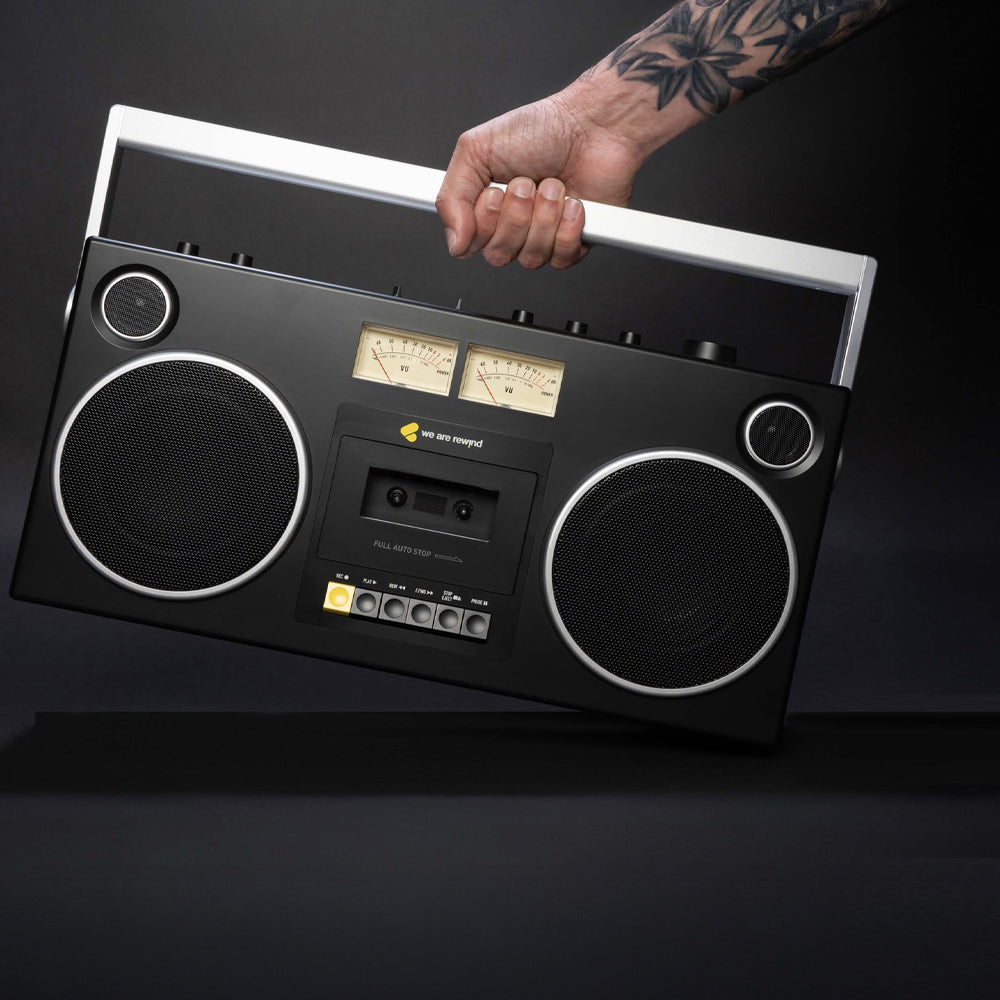 We Are Rewind Getto Blaster Cassette Player & Recorder - Curtis, Black We Are Rewind