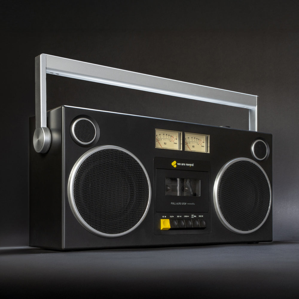 We Are Rewind Getto Blaster Cassette Player & Recorder - Curtis, Black We Are Rewind