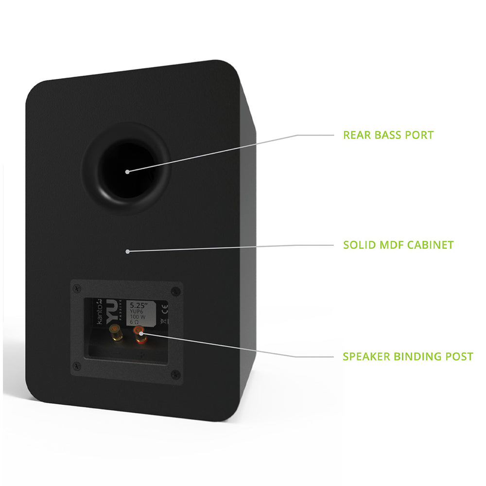 KANTO YU Passive 5.25" Speakers (Black)