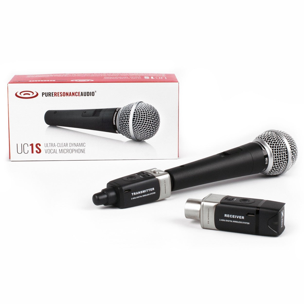 Plug-On Wireless Microphone Package with Pure Resonance Audio UC1S Vocal Mic and U3 Digital Wireless System